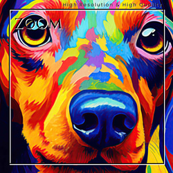 【Heavenly Life（天ノ国） - ダックスフンド犬 No.2】アートポスター 犬の絵 犬の絵画 犬のイラスト 3枚目の画像