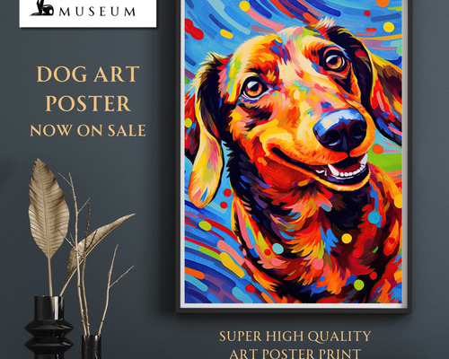 Heavenly Life（天ノ国） - ダックスフンド犬 No.4】アートポスター 犬