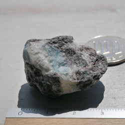 天然石ラリマー約20g約34×21mm(ドミニカ共和国産)母岩付き原石ラフロック鉱物鉱石[lar-240214-01] 9枚目の画像
