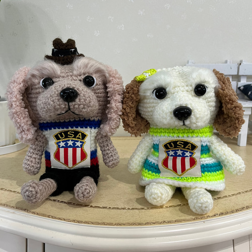 にっとちゃん様　あみぐるみ　犬　オーダーno128.129  コッカースパニエル にっとちゃん様 あみぐるみ 犬 オーダーno128.129 コッカー