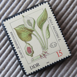 ドイツ　植物切手ブローチ9419 2枚目の画像