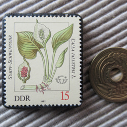 ドイツ　植物切手ブローチ9419 3枚目の画像