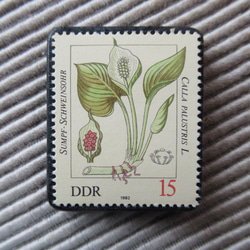 ドイツ　植物切手ブローチ9419 1枚目の画像