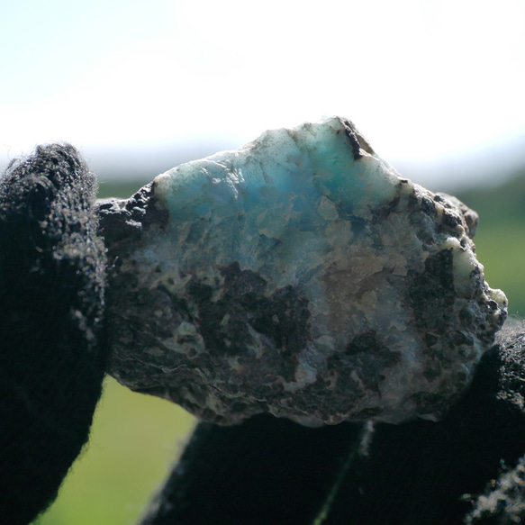 天然石ラリマー約43g約44×29mm(ドミニカ共和国産)母岩付き原石ラフロック鉱物鉱石[lar-240214-05] 3枚目の画像