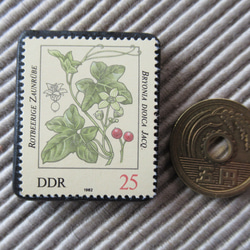 ドイツ　植物切手ブローチ9423 3枚目の画像