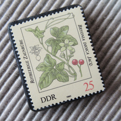 ドイツ　植物切手ブローチ9423 2枚目の画像