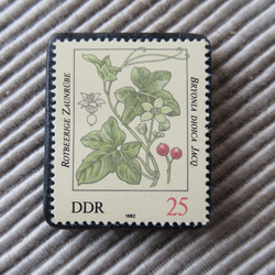 ドイツ　植物切手ブローチ9423 1枚目の画像