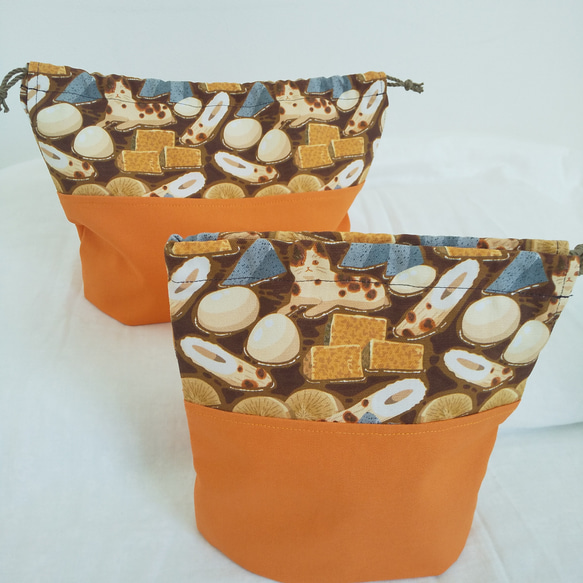 ネコおでんの巾着 お弁当袋 コップ袋 給食袋 ユニーク 個性的 保育園 幼稚園 小学校 高学年 男の子 女の子 巾着 3枚目の画像