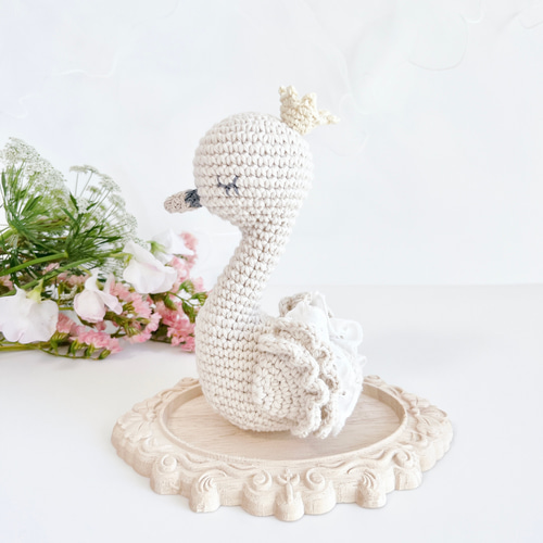 限定再販☆大切な赤ちゃんへ☆オーガニックコットン 白鳥のあみぐるみ