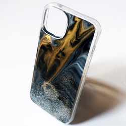 iPhoneケース 14 13 ソフト スマホケース TPU Fluid Art 一点物 1枚目の画像