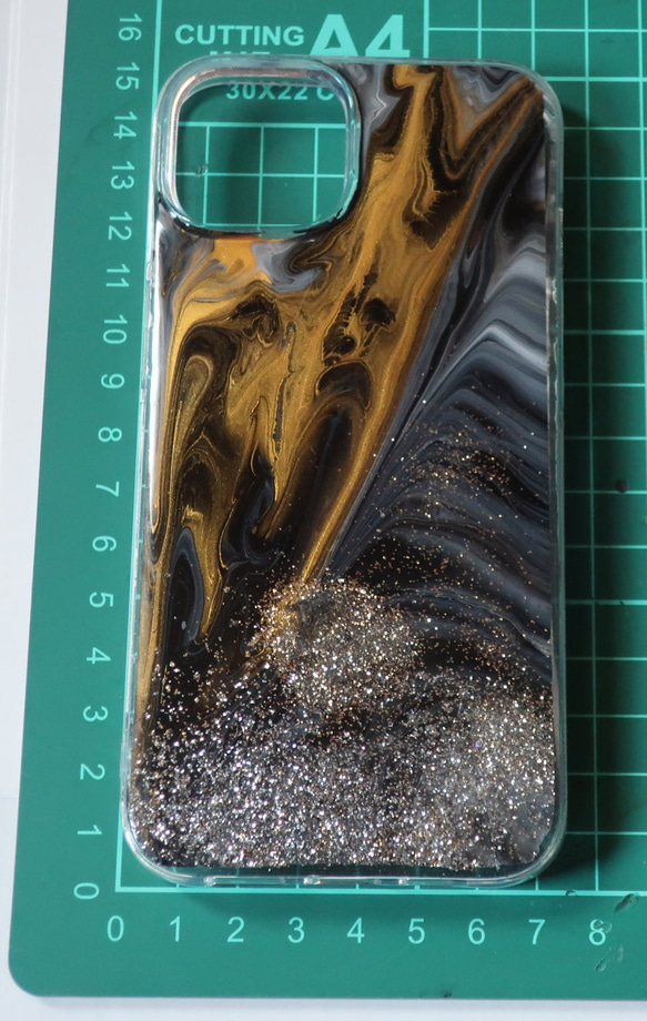 iPhoneケース 14 13 ソフト スマホケース TPU Fluid Art 一点物 3枚目の画像