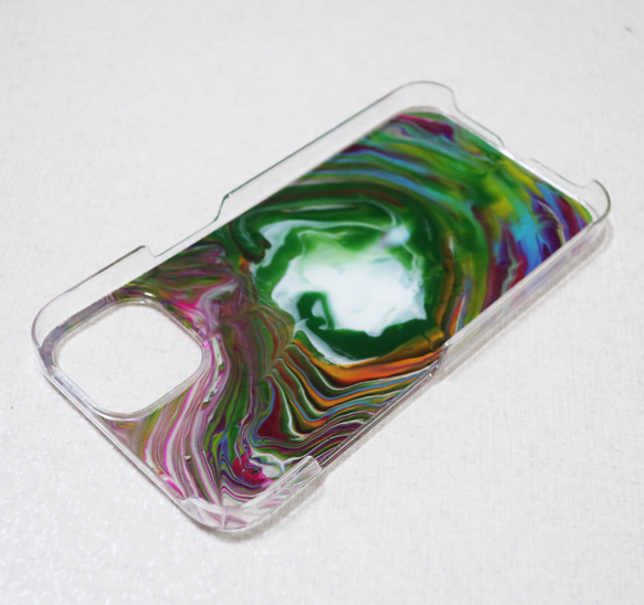 iPhoneケース 13 ハード スマホケース Fluid Art 一点物 3枚目の画像