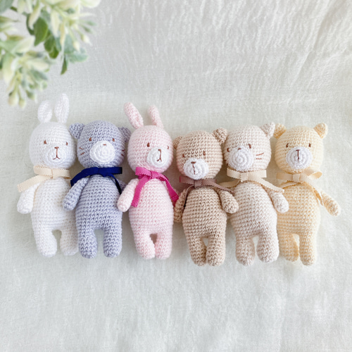 肌に優しいコットン100% あみぐるみ⚘くま あみぐるみ Linolit 通販