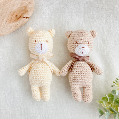 肌に優しいコットン100% あみぐるみ⚘くま あみぐるみ Linolit 通販