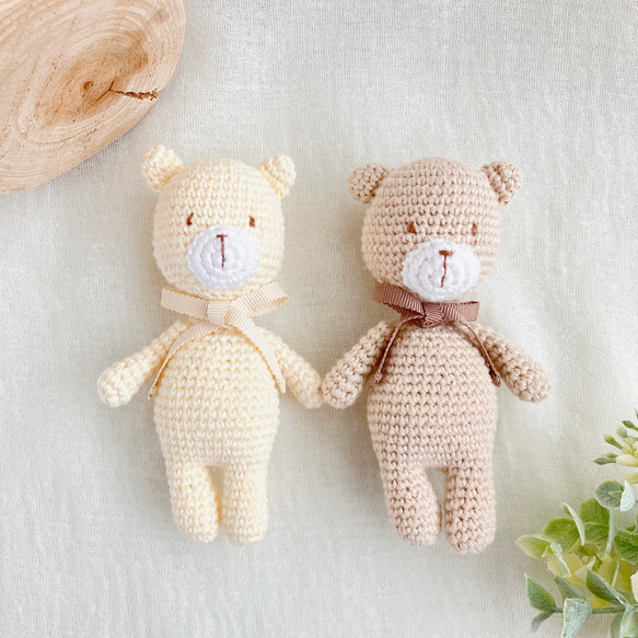 赤ちゃん あみぐるみ 肌に優しいコットン100% 赤ちゃんのためのあみぐるみラトル⚘くま 出産