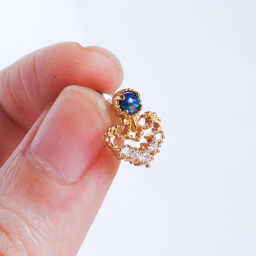 カラーオパールのシャンデリアピアス ブラックオパールシャンデリアピアス】シルバー925/K10/K18/プラチナ