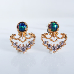 ブラックオパールシャンデリアピアス】シルバー925/K10/K18/プラチナ