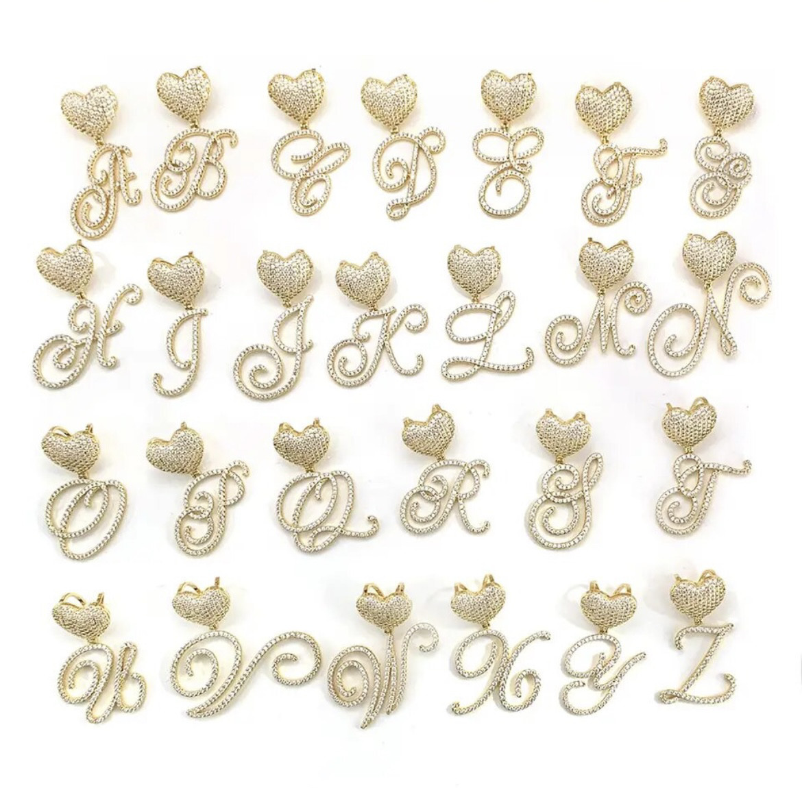 オーダーメイドイニシャルラインストーンヒップホップネックレスギフトプレゼントに最適