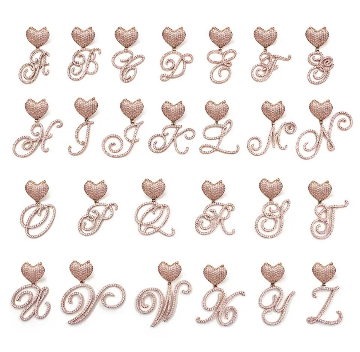 オーダーメイドイニシャルラインストーンヒップホップネックレスギフトプレゼントに最適