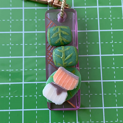石川県能登半島復興支援募金企画　ミニチュア柿の葉寿司チャーム 2枚目の画像