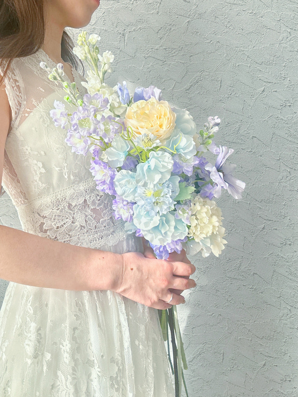 即納OK！縦型ハートのドリーミーブーケアーティフィシャルフラワー　ウェディングブーケ　アームブーケ                                     アーティフィシャルフラワー（高 P1523939803(11700円)