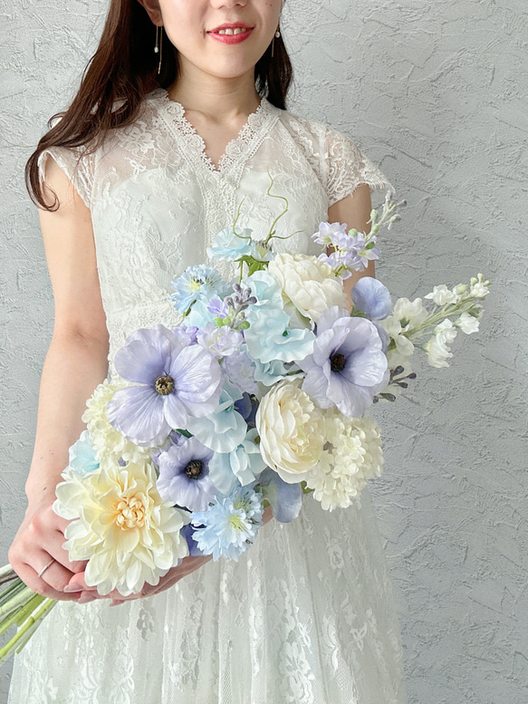 即納OK！縦型ハートのドリーミーブーケアーティフィシャルフラワー　ウェディングブーケ　アームブーケ                                     アーティフィシャルフラワー（高 P1523939803(11700円)