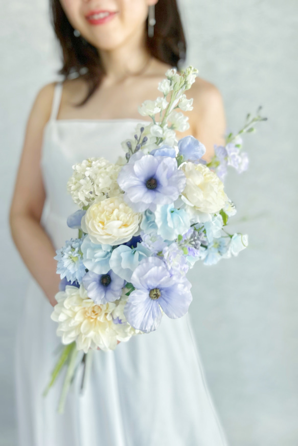 即納OK！縦型ハートのドリーミーブーケアーティフィシャルフラワー　ウェディングブーケ　アームブーケ                                     アーティフィシャルフラワー（高 P1523939803(11700円)