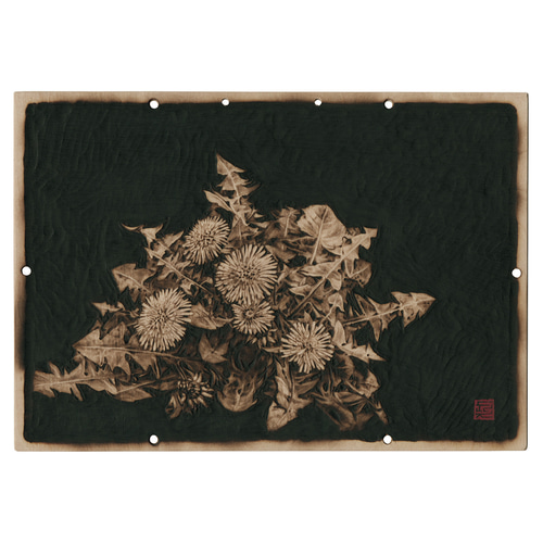 路傍 木材の焦げ色の濃淡で表現した絵画作品 絵画 焼絵堂 通販