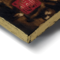 Dahlia imperialis　木材の焦げ色の濃淡で表現した絵画作品 5枚目の画像