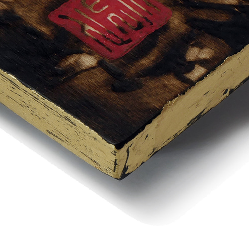 Dahlia imperialis 木材の焦げ色の濃淡で表現した絵画作品 絵画 焼絵堂