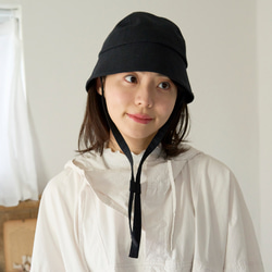 [可水洗 2way] 棉麻水手帽 自然黑 [可折疊] 241-3-201 第11張的照片