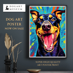 【Heavenly Life（天ノ国） - ドーベルマン犬 No.1】アートポスター 犬の絵 犬の絵画 犬のイラスト 1枚目の画像