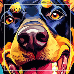 【Heavenly Life（天ノ国） - ドーベルマン犬 No.1】アートポスター 犬の絵 犬の絵画 犬のイラスト 3枚目の画像