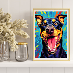 【Heavenly Life（天ノ国） - ドーベルマン犬 No.1】アートポスター 犬の絵 犬の絵画 犬のイラスト 8枚目の画像