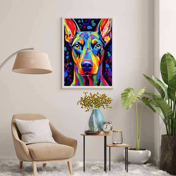 【Heavenly Life（天ノ国） - ドーベルマン犬 No.4】アートポスター 犬の絵 犬の絵画 犬のイラスト 7枚目の画像