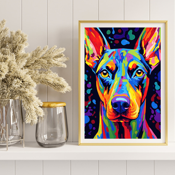 【Heavenly Life（天ノ国） - ドーベルマン犬 No.4】アートポスター 犬の絵 犬の絵画 犬のイラスト 8枚目の画像