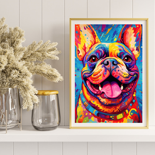 アートパネル　アート　絵画　絵　ポスター　壁掛け　額縁　フレンチブルドッグ　犬 Amazon.co.jp: アートパネル フレンチブルドッグ 水彩犬 アート