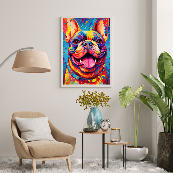 【Heavenly Life（天ノ国） - フレンチブルドッグ犬 No.1】アートポスター 犬の絵 犬の絵画 7枚目の画像