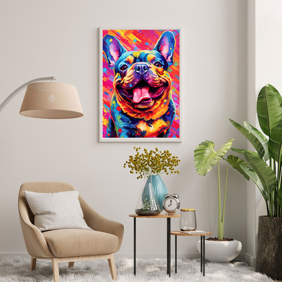 【Heavenly Life（天ノ国） - フレンチブルドッグ犬 No.2】アートポスター 犬の絵 犬の絵画 7枚目の画像