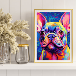 【Heavenly Life（天ノ国） - フレンチブルドッグ犬 No.4】アートポスター 犬の絵 犬の絵画 8枚目の画像