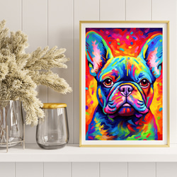 【Heavenly Life（天ノ国） - フレンチブルドッグ犬 No.5】アートポスター 犬の絵 犬の絵画 8枚目の画像