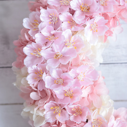 【受注製作】ふんわり桜の大きめリース＊プリザープド&アーティフィシャルフラワー 6枚目の画像