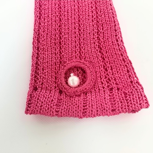 ショッキングピンク シルクの アームウォーマー 手袋・ミトン shi-ma