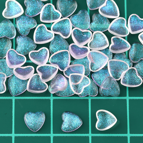 ネイルパーツ ハート 6mm 紫 ラメ 500個 3D 立体 デコ レジン