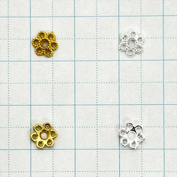 【100個】座金★6mm/ゴールド★ビーズキャップ 花座 ビーズアクセサリー 3枚目の画像