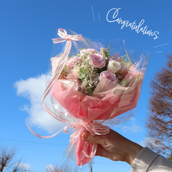 退職祝い 誕生日 プレゼント プリザーブドフラワー 花束  「サンクスブーケ」  花　送別ギフト　母の日 1枚目の画像