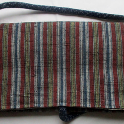 ７６０８　唐桟縞の着物で作った和風財布・ポーチ　＃送料無料 3枚目の画像