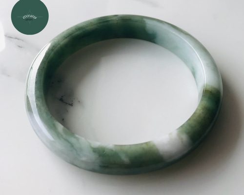 B310-099】ジェイド 翡翠 ヒスイ バングル 一点もの 希少 ミャンマー産