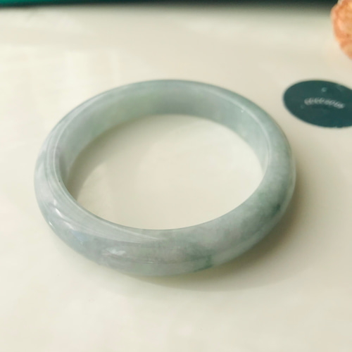 本翡翠腕輪 バングル NND001号内径57mm ミャンマーヒスイ 陽緑 A