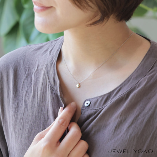 K18 シルバーネックレス】clair コンビ バイカラーネックレス プチ 丸